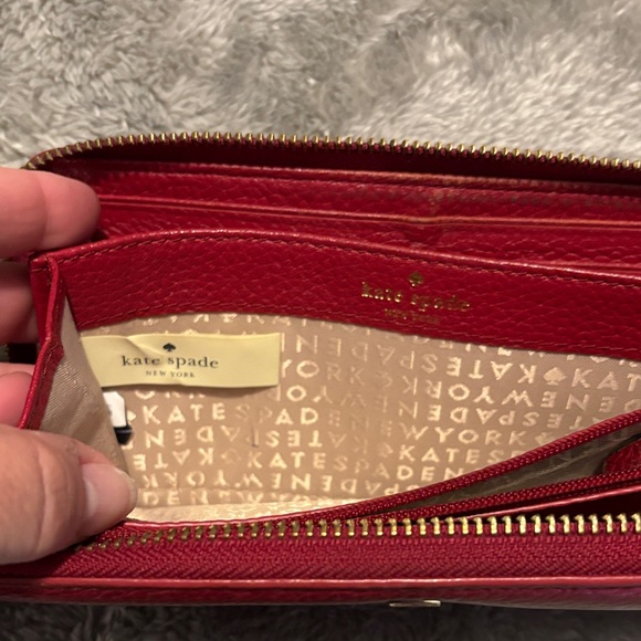 Kate Spade Cherry Red Zip Wallet - Picture 3 of 4